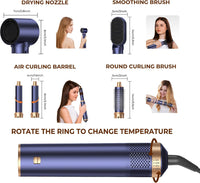 5 in 1 Blow Dryer Brush, Upgrade Hair Dryer Brush Air Curler Air Curl Wrap