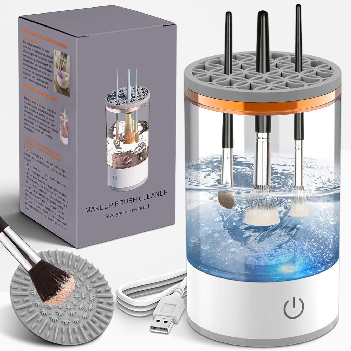 Makeup Brush Cleaner,Electric Makeup Brush Cleaner Machine for Deep Cleaning,Automatic Makeup Brush Cleaner for All Size Beauty Makeup Brush
