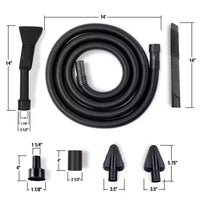 1-1/4 In. VT1734 Car Cleaning Kit Accessory Shop Vacuum Attachments with 14-Ft Locking Hose for  Wet Dry Vacs