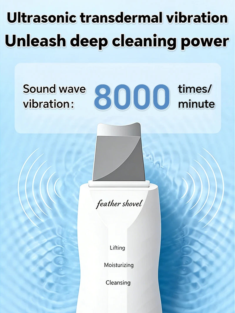 Ultrasonic Skin Scrubber Blackhead Remover Deep Pore Cleaner Facial Cleansing Device Exfoliator