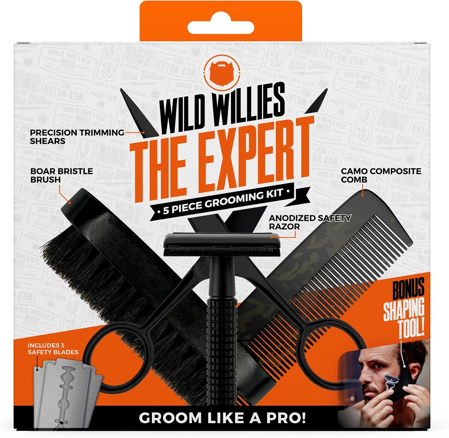 Beard Grooming Kit for Men - Wash, Conditioner, Oil & 5 Tools