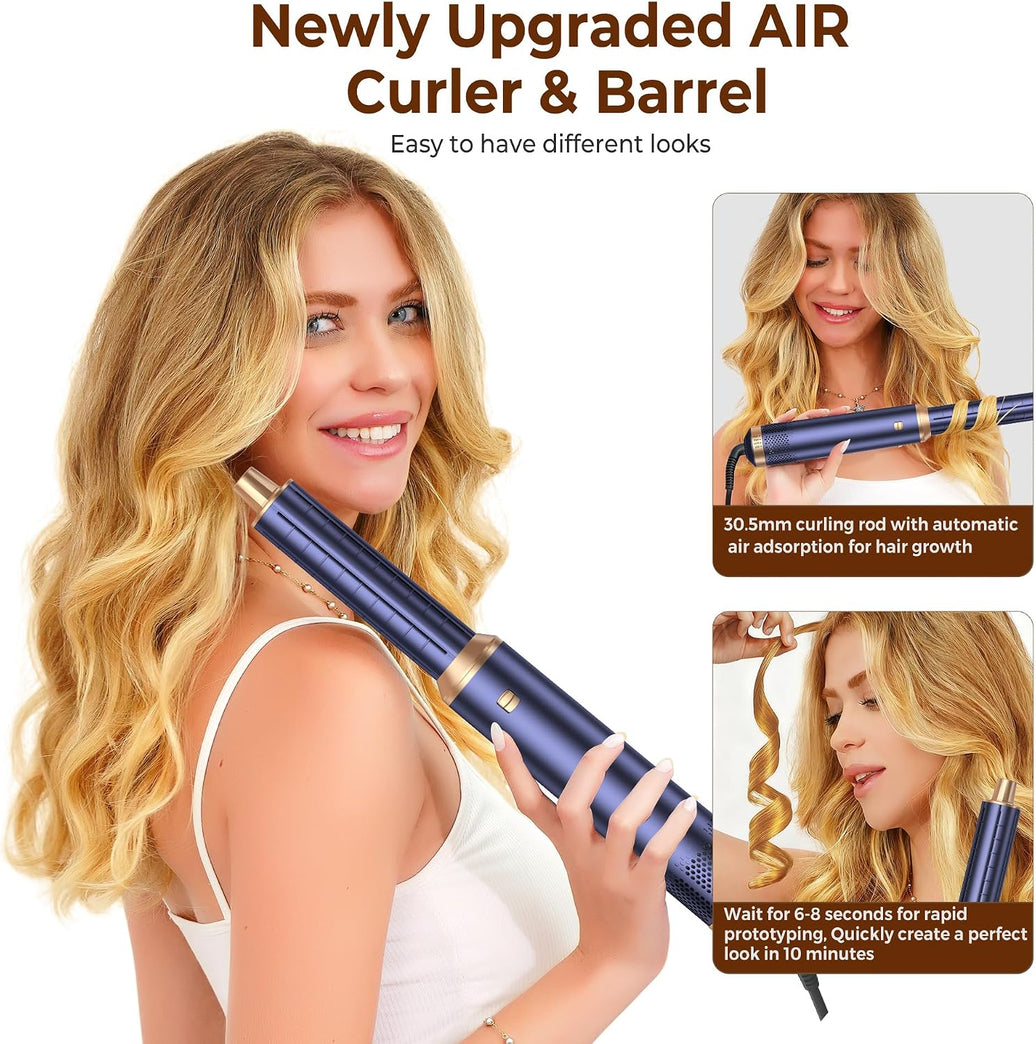 5 in 1 Blow Dryer Brush, Upgrade Hair Dryer Brush Air Curler Air Curl Wrap