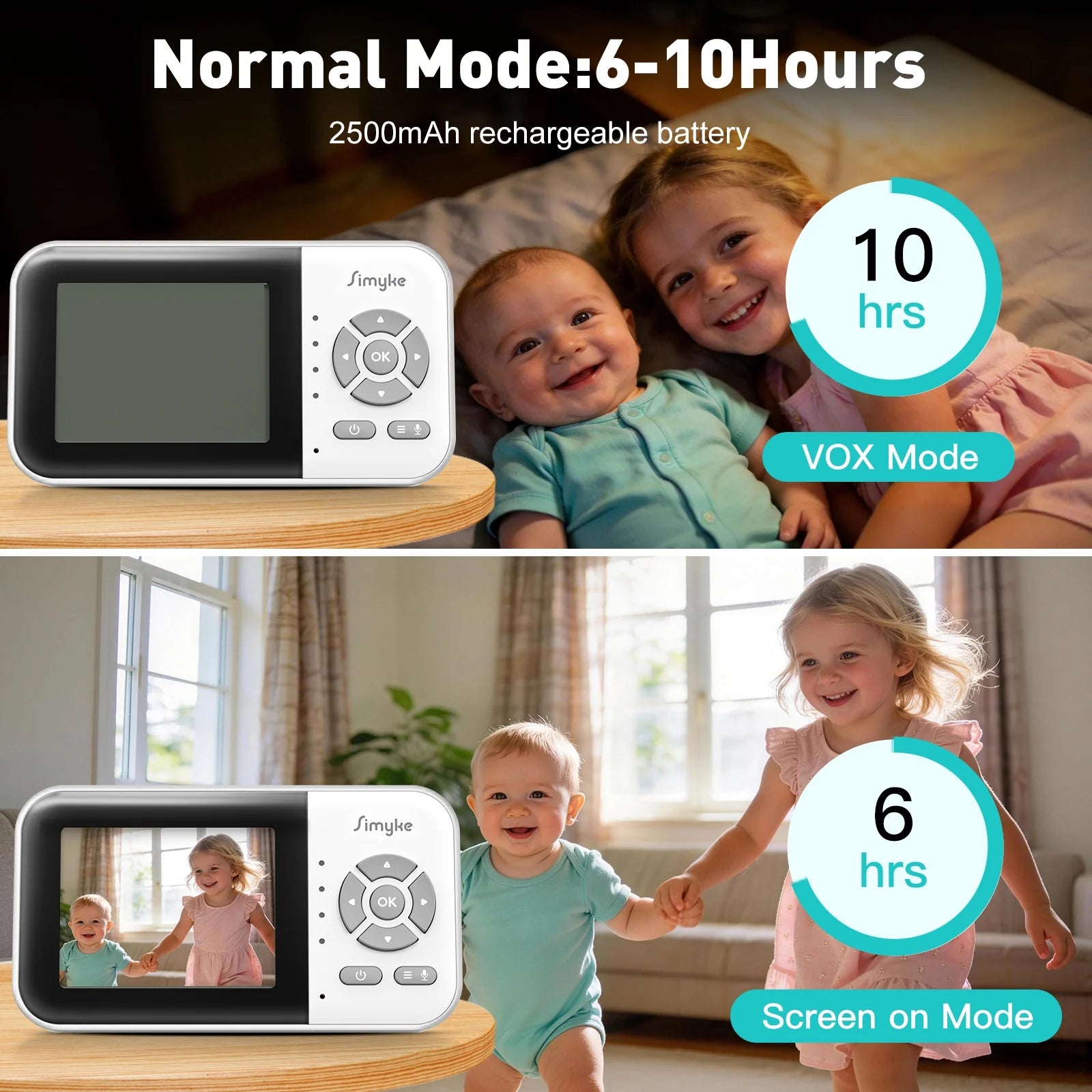 Dual Camera Video Baby Monitor, 2.8" LCD, Wireless, Night Vision, 2-Way Audio, App Access, 1200Ft Range, Feeding Timer, Temperature Sensor, Portable for Home Use