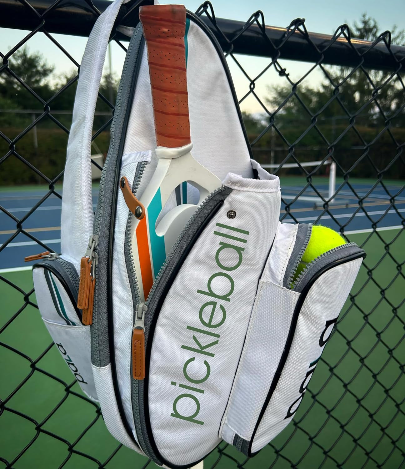 Multi-Sport Crossbody Padel Bag – Fits 2 Padel Rackets, Lightweight 2.07 Lb, Fence Hook, 13” Device Sleeve, Compact Racket Bag for Padel, Tennis & Pickleball