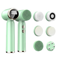 Portable 6-In-1 Silicone Electric Cleansing Brush Facial Pore Cleaning and Exfoliating Waterproof Sonic Cleansing Brush