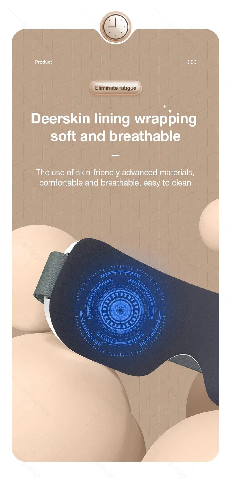 Masajeador de Ojos MUKASI con Calor, Vibración y Bluetooth