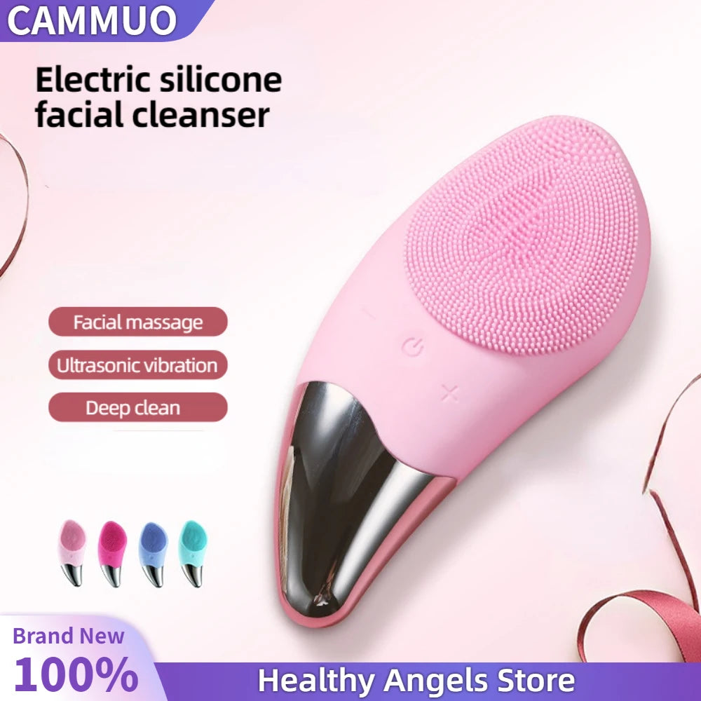 Electric Facial Cleansing Brush Massager Ultrasonic Wash Instrument Deep Pore Cleaning Facial Vibration Massage Relaxation Tools