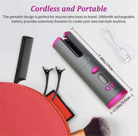 Automatic Curling Iron Hair Curling Iron for Hair Styling Cordless Auto Fast Heating Rechargeable Cordless Hair Curler