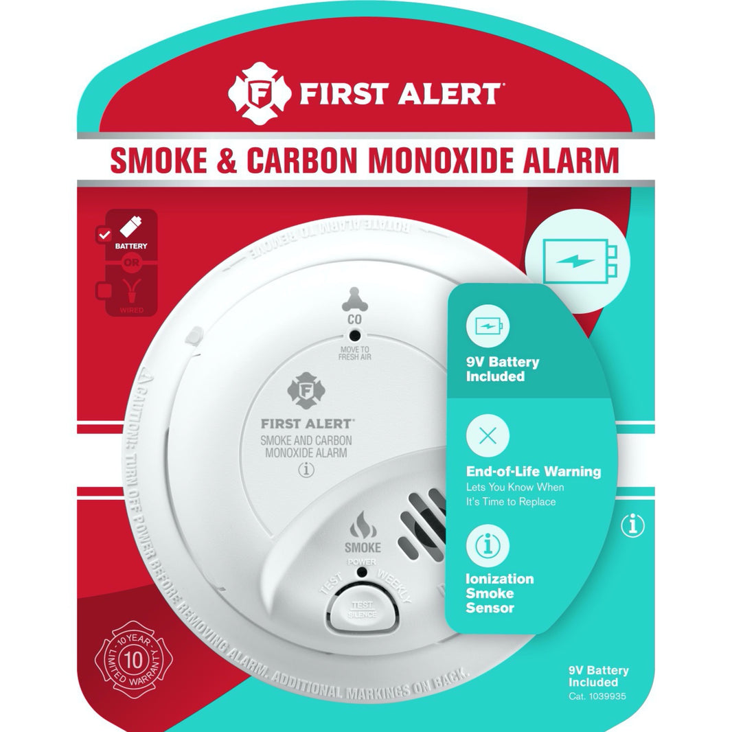 BRK SCO2B Smoke and Carbon Monoxide (CO) Detector with 9V Battery
