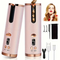 Automatic Curling Iron Hair Curling Iron for Hair Styling Cordless Auto Fast Heating Rechargeable Cordless Hair Curler