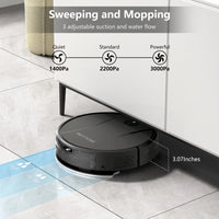 C2 2 in 1 Robot Vacuum and Mop Combo Cleaner, Black