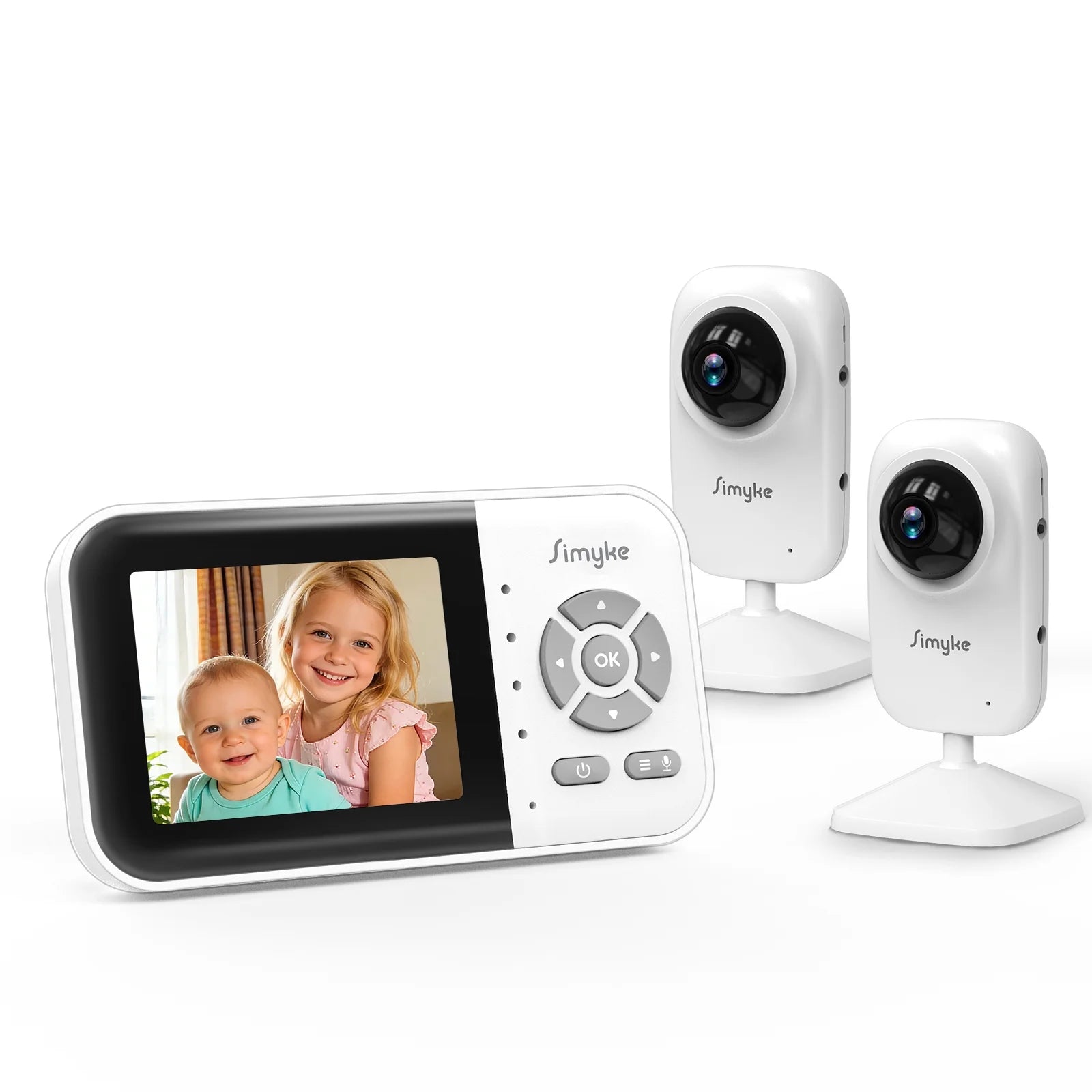 Dual Camera Video Baby Monitor, 2.8" LCD, Wireless, Night Vision, 2-Way Audio, App Access, 1200Ft Range, Feeding Timer, Temperature Sensor, Portable for Home Use