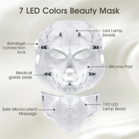 Blue Red Light Therapy Mask for Face, 7 Colors LED Face Mask Light Therapy, Led Face Mask Light Therapy at Home