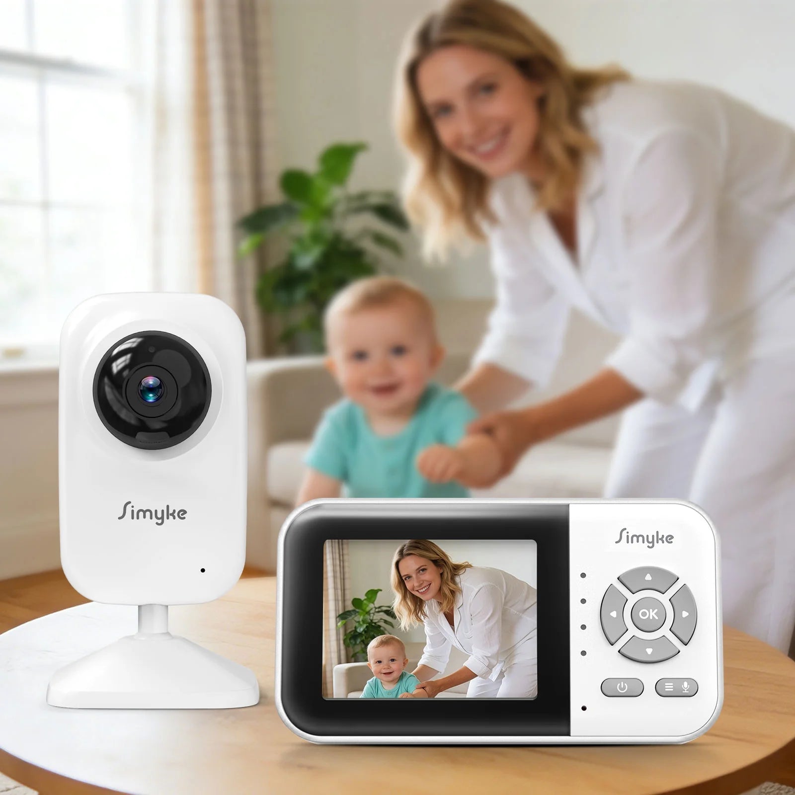 Wifi Video Baby Monitor, 2.8" LCD & App Viewing, 2-Way Audio, Night Vision, VOX, 5 Lullabies, Supports 4 Cameras, 1200Ft Range, Home Use