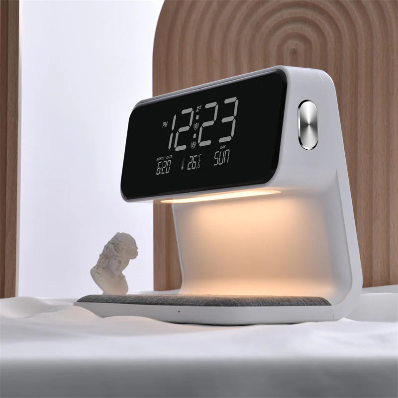 Multifunction Alarm Clock | Wireless Charger Night Lamp