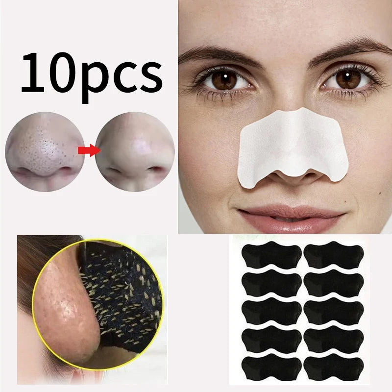 10PCS Blackhead Remover Nose Strips Deep Cleansing Nose Pore Strips Oil Control Peel off Pore Cleaner for Men Women