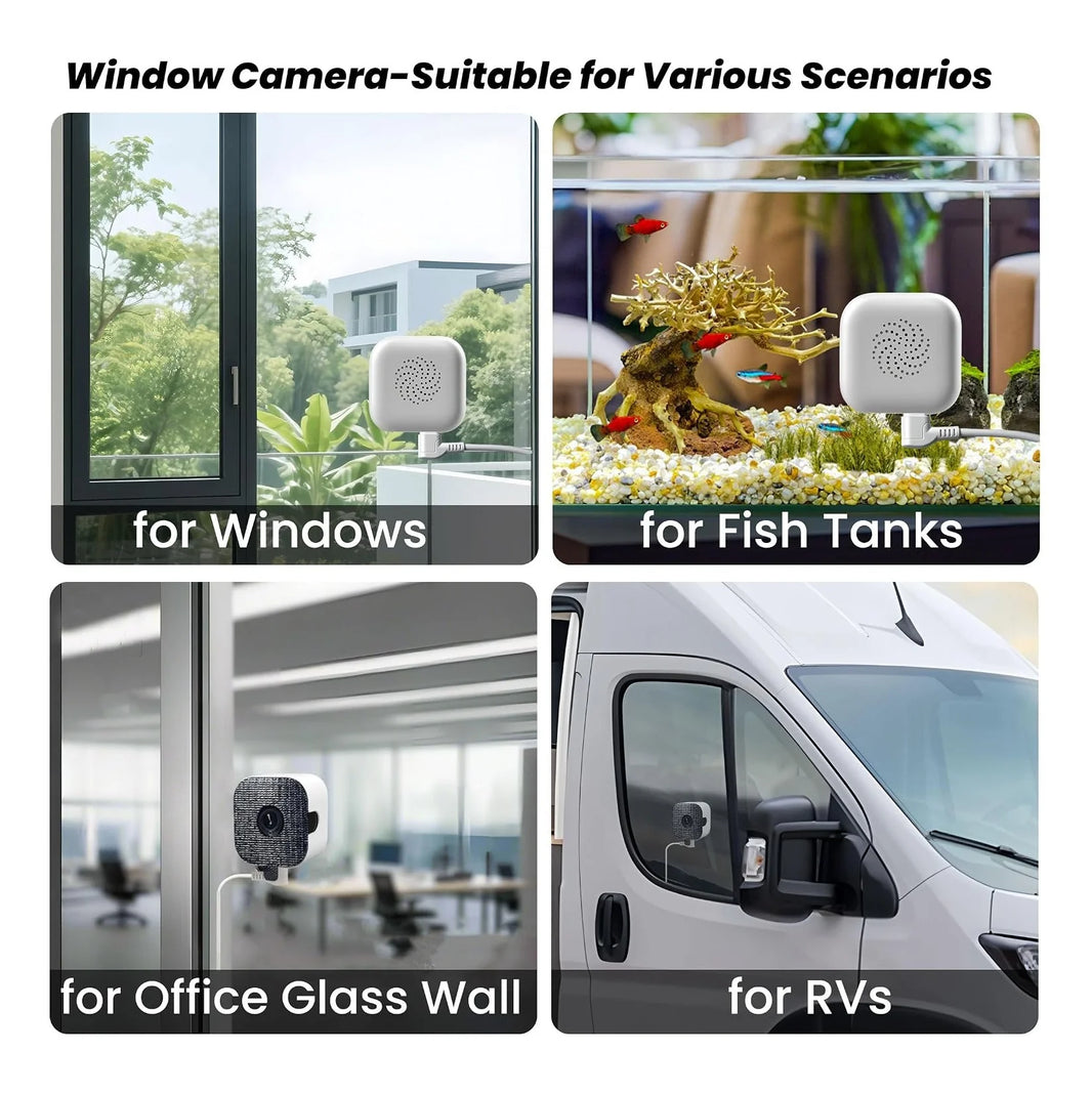2K Window Camera with 32GB Memory Card, 5Ghz & 2.4Ghz Wifi Indoor Cameras for Home Security with AI Starlight Color Night Vision, AI Person & Motion Detection, Easy & Quick Install, 24/7 Recording