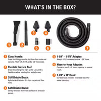 1-1/4 In. VT1734 Car Cleaning Kit Accessory Shop Vacuum Attachments with 14-Ft Locking Hose for  Wet Dry Vacs