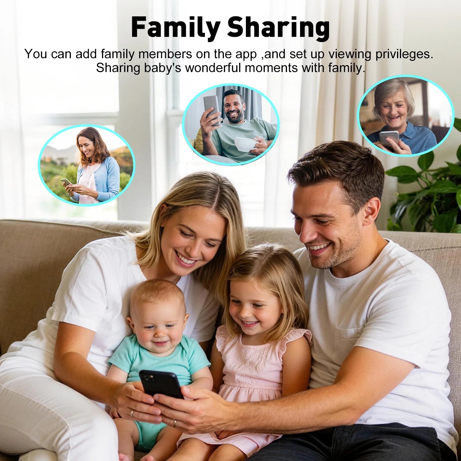 Dual Camera Video Baby Monitor, 2.8" LCD, Wireless, Night Vision, 2-Way Audio, App Access, 1200Ft Range, Feeding Timer, Temperature Sensor, Portable for Home Use