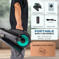 under Desk Elliptical Machine Electric, Ellipse Leg Exerciser for Seniors Fully Assembled, Portable and Quiet Pedal Exerciser with Remote Control and LCD Display Monitor