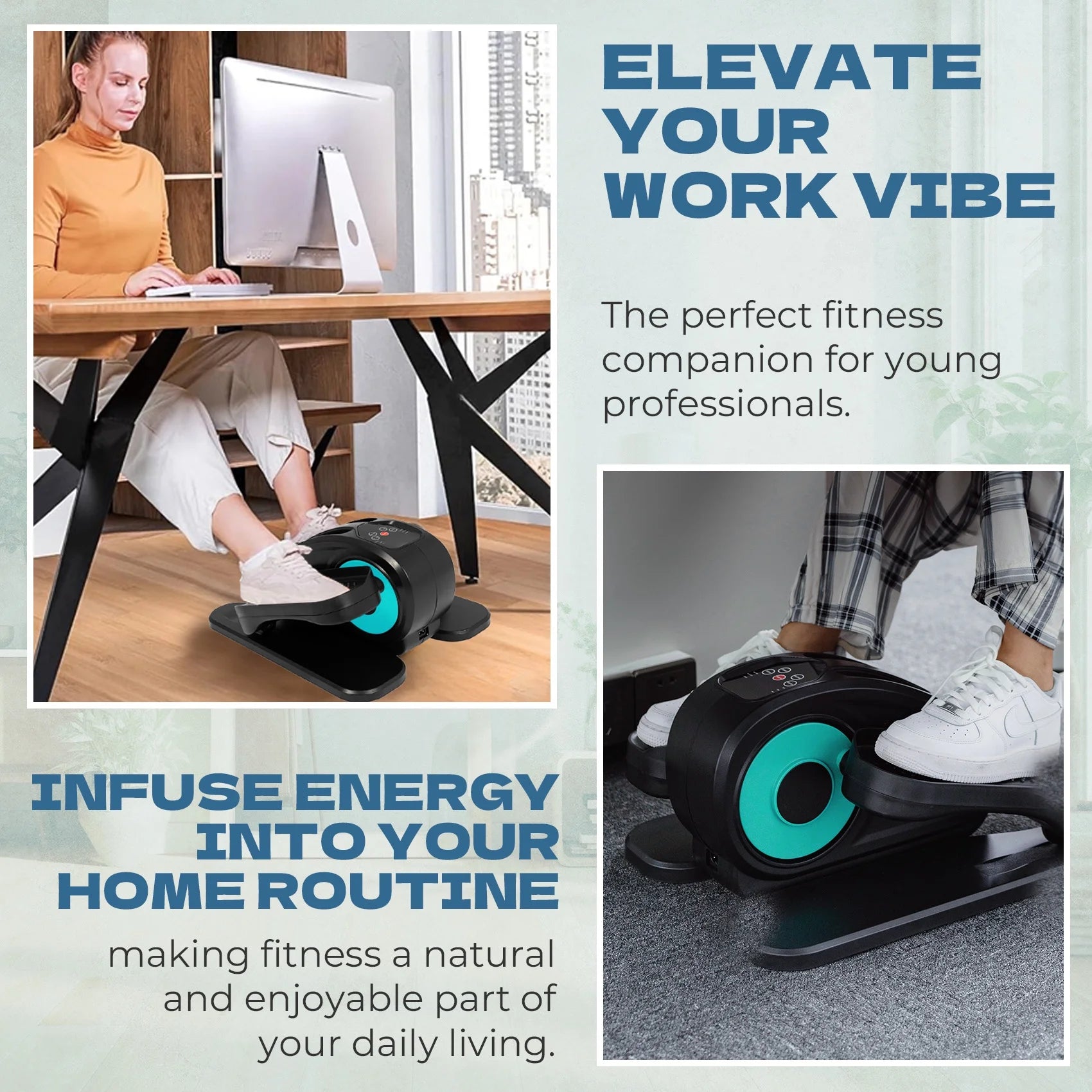 under Desk Elliptical Machine Electric, Ellipse Leg Exerciser for Seniors Fully Assembled, Portable and Quiet Pedal Exerciser with Remote Control and LCD Display Monitor