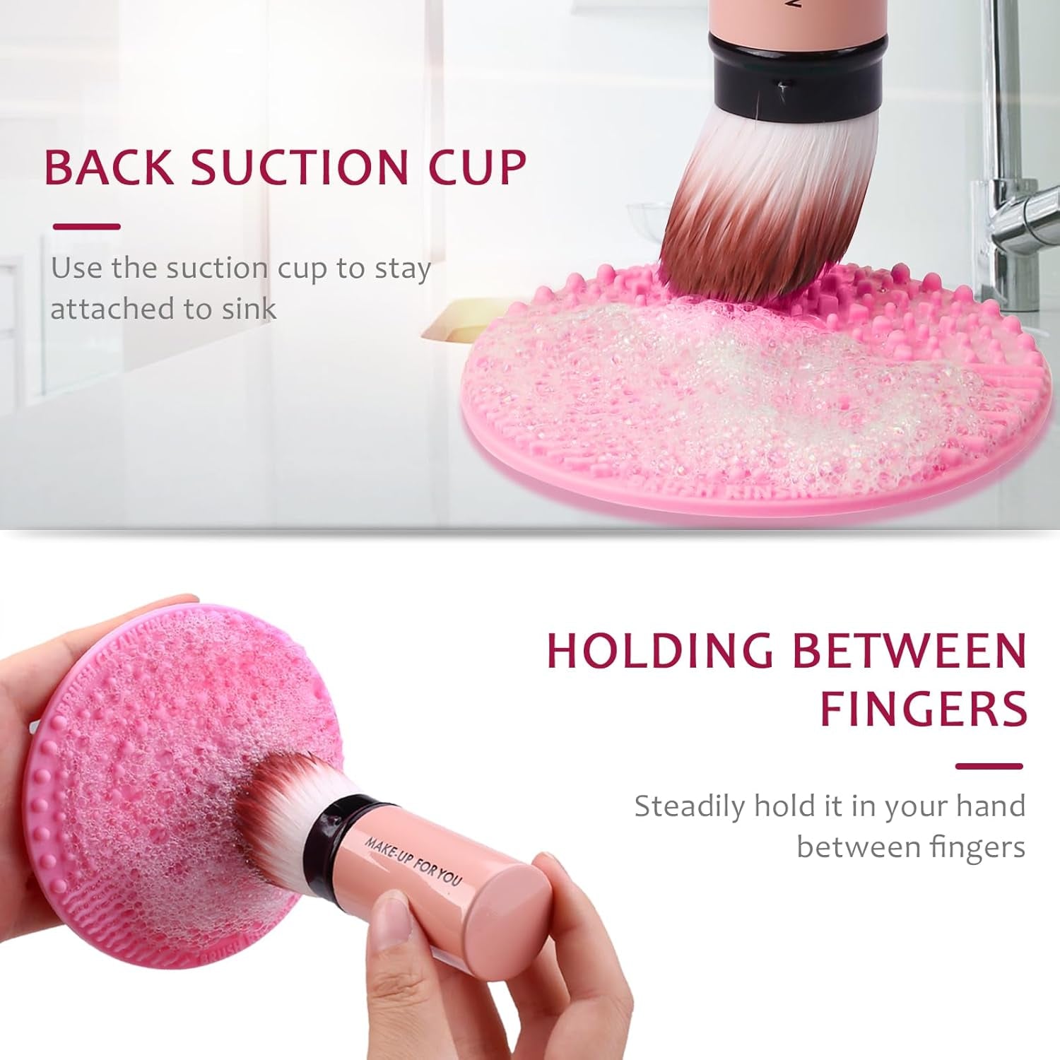 Makeup Brush Cleaner Solution with Brush Cleaning Mat, 3 Piece Set