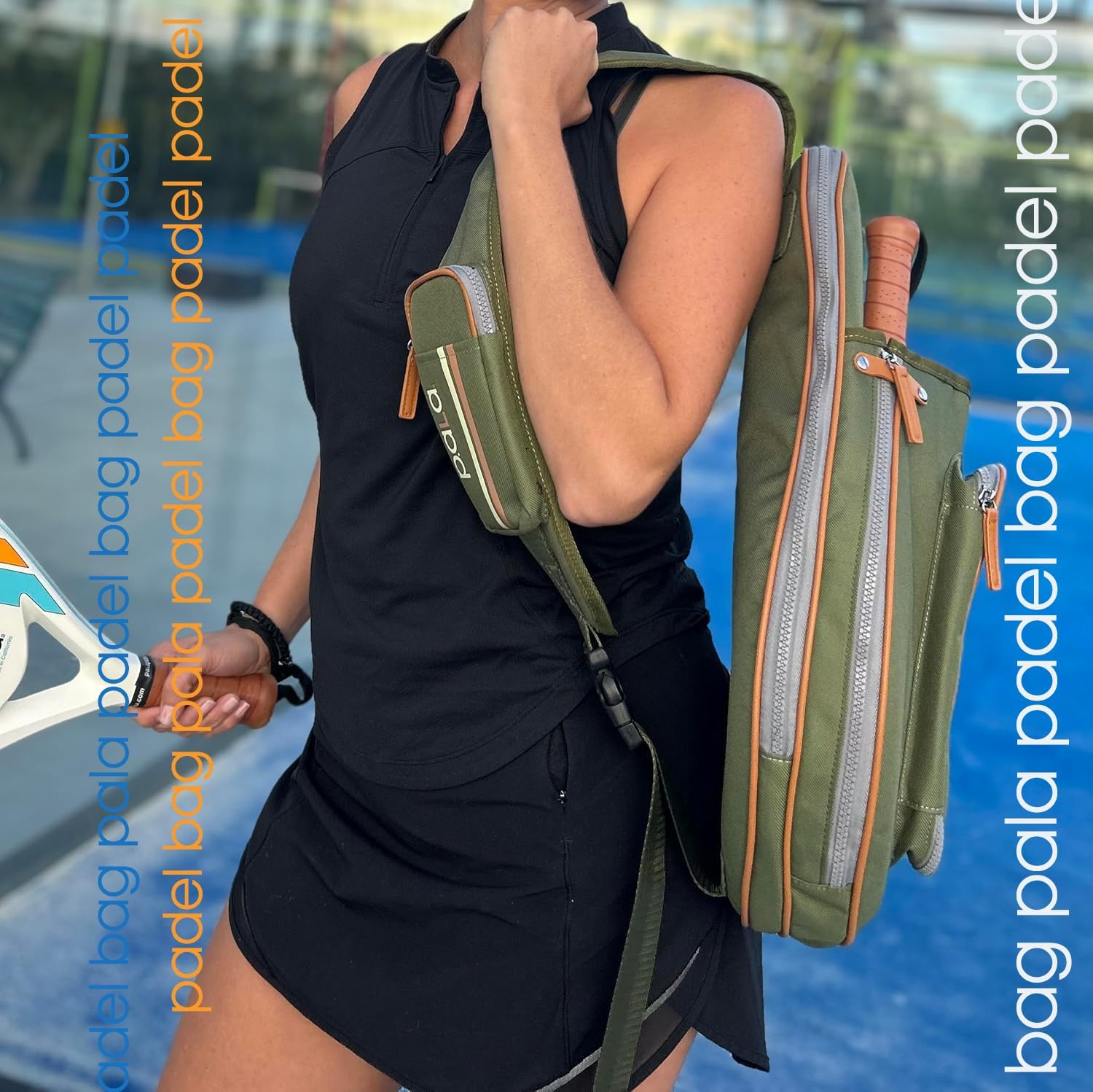 Multi-Sport Crossbody Padel Bag – Fits 2 Padel Rackets, Lightweight 2.07 Lb, Fence Hook, 13” Device Sleeve, Compact Racket Bag for Padel, Tennis & Pickleball
