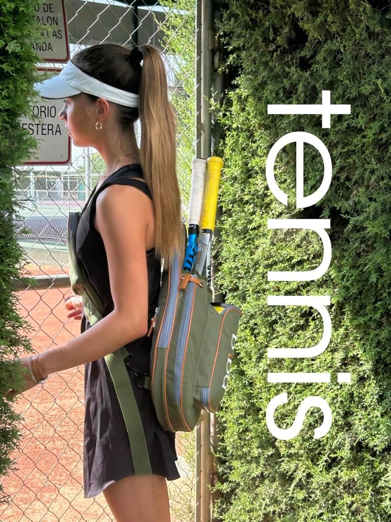 Multi-Sport Crossbody Padel Bag – Fits 2 Padel Rackets, Lightweight 2.07 Lb, Fence Hook, 13” Device Sleeve, Compact Racket Bag for Padel, Tennis & Pickleball