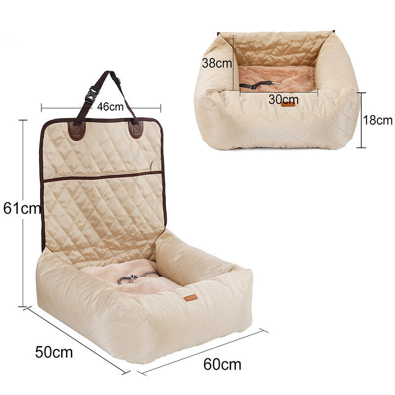 Cama de Auto para Perros | Asiento Acolchado y Protector