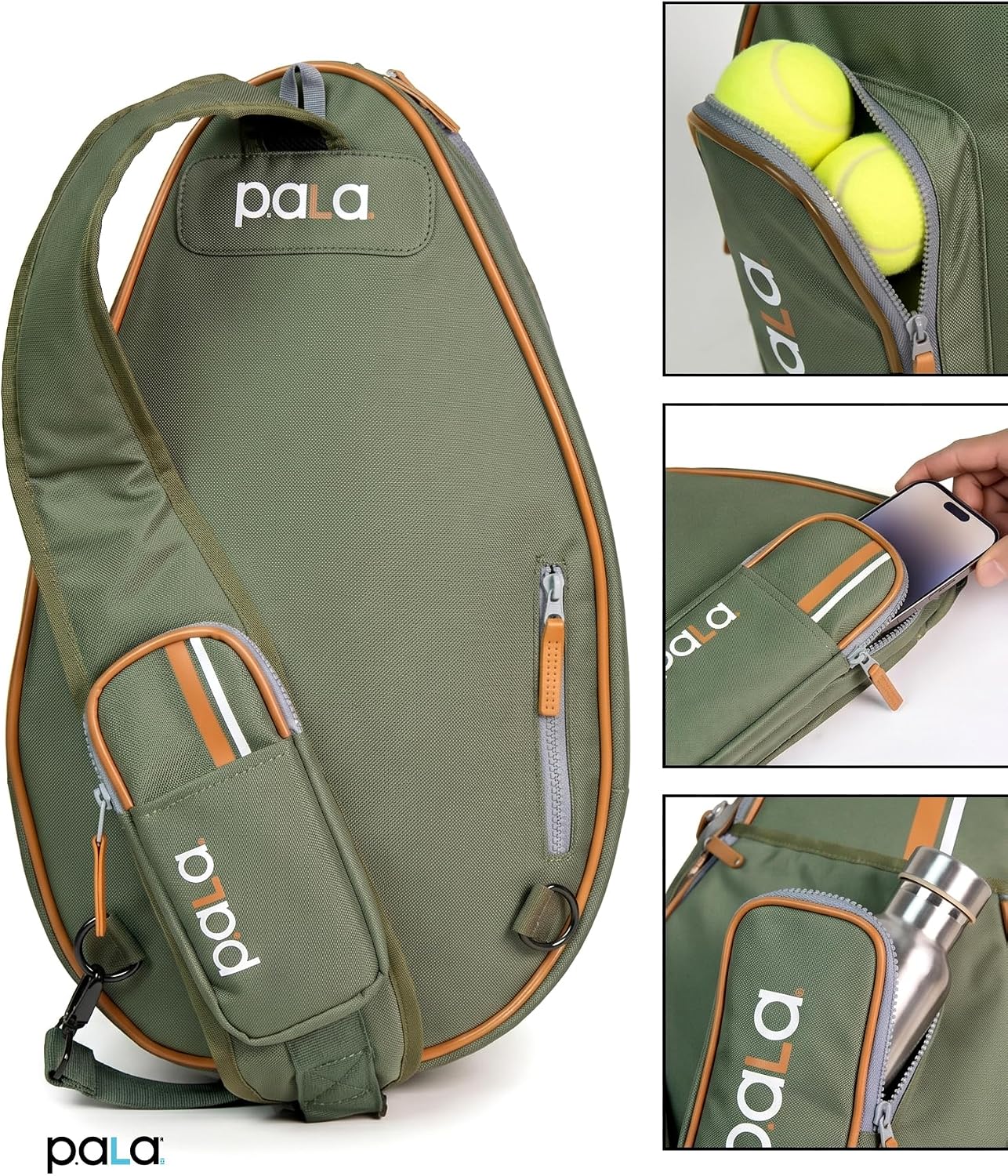 Multi-Sport Crossbody Padel Bag – Fits 2 Padel Rackets, Lightweight 2.07 Lb, Fence Hook, 13” Device Sleeve, Compact Racket Bag for Padel, Tennis & Pickleball