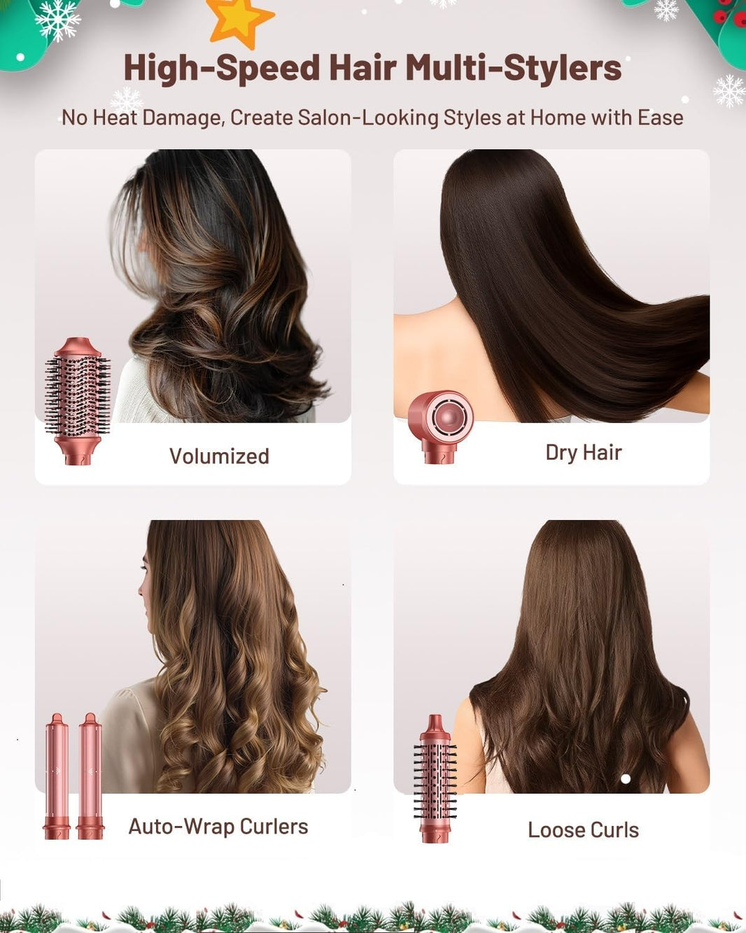 High-Speed Hair Dryer Brush - Hot Air Styler Multi Hair Styler
