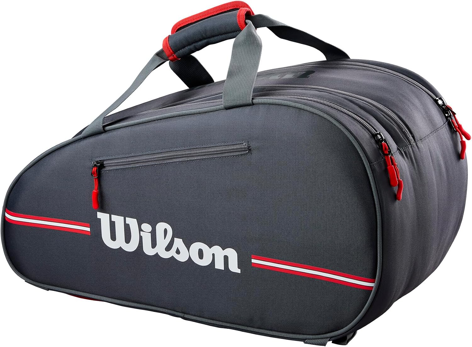 WILSON Team Padel Bag - Holds up to 4 Padel Rackets, Black/Red