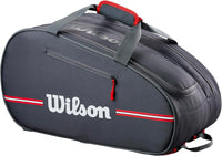 WILSON Team Padel Bag - Holds up to 4 Padel Rackets, Black/Red