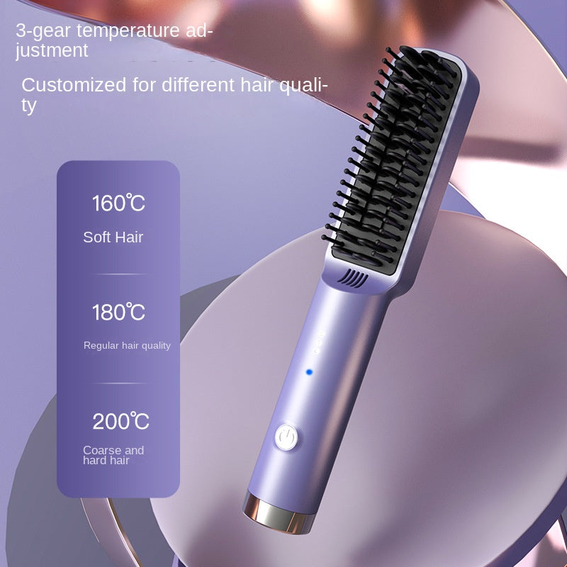 Straight Hair Comb Electric Hot Comb Straight Curly Hair Two-In-One Comb Three-Speed Temperature for Different Needs