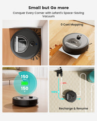 M330 Robot Vacuum and Mop with Lidar Navigation, 450Ml Visible Dustbin with Obstacle Avoidance, Perfect for Hardwood Carpets