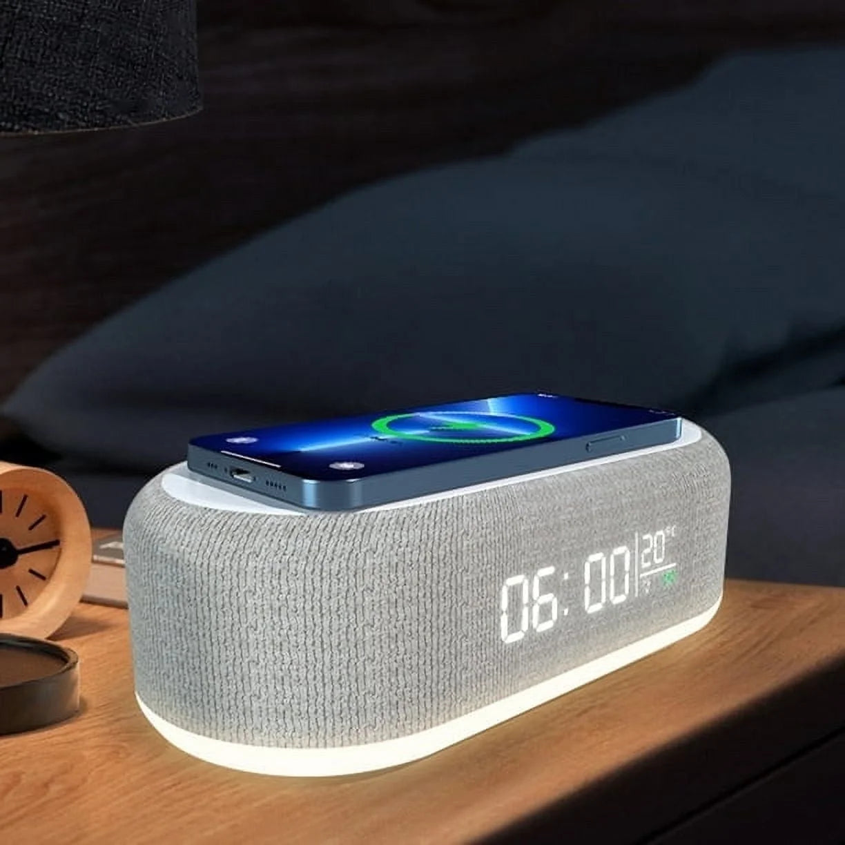 Digital Alarm Clock Wireless Charger,4 in 1 Wireless Charger with Digital Alarm Clock,Bedside with Fast Wireless Charging 15W,Dual Alarm for Heavy Sleepers,Usb Charger,Countdown Timer,Rgb Mode