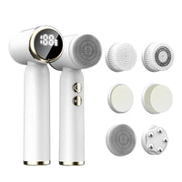 Portable 6-In-1 Silicone Electric Cleansing Brush Facial Pore Cleaning and Exfoliating Waterproof Sonic Cleansing Brush