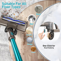 Cordless Vacuum Cleaner 38000PA/400W Stick Vacuum 50Min 2200Mah for Home Pet Hair Car Carpet Hardwood Floor