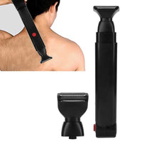 Electric Back Shaver 2 in 1 Facial Hair Trimmer Razor Rechargeable Foldable Handle Back Hair Removal Men Body Groomer