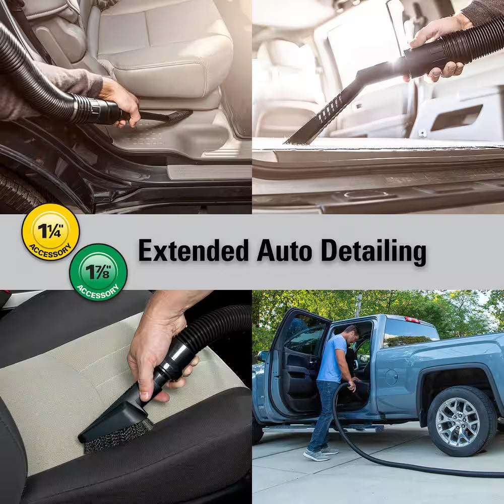 1-1/4 In. VT1734 Car Cleaning Kit Accessory Shop Vacuum Attachments with 14-Ft Locking Hose for  Wet Dry Vacs