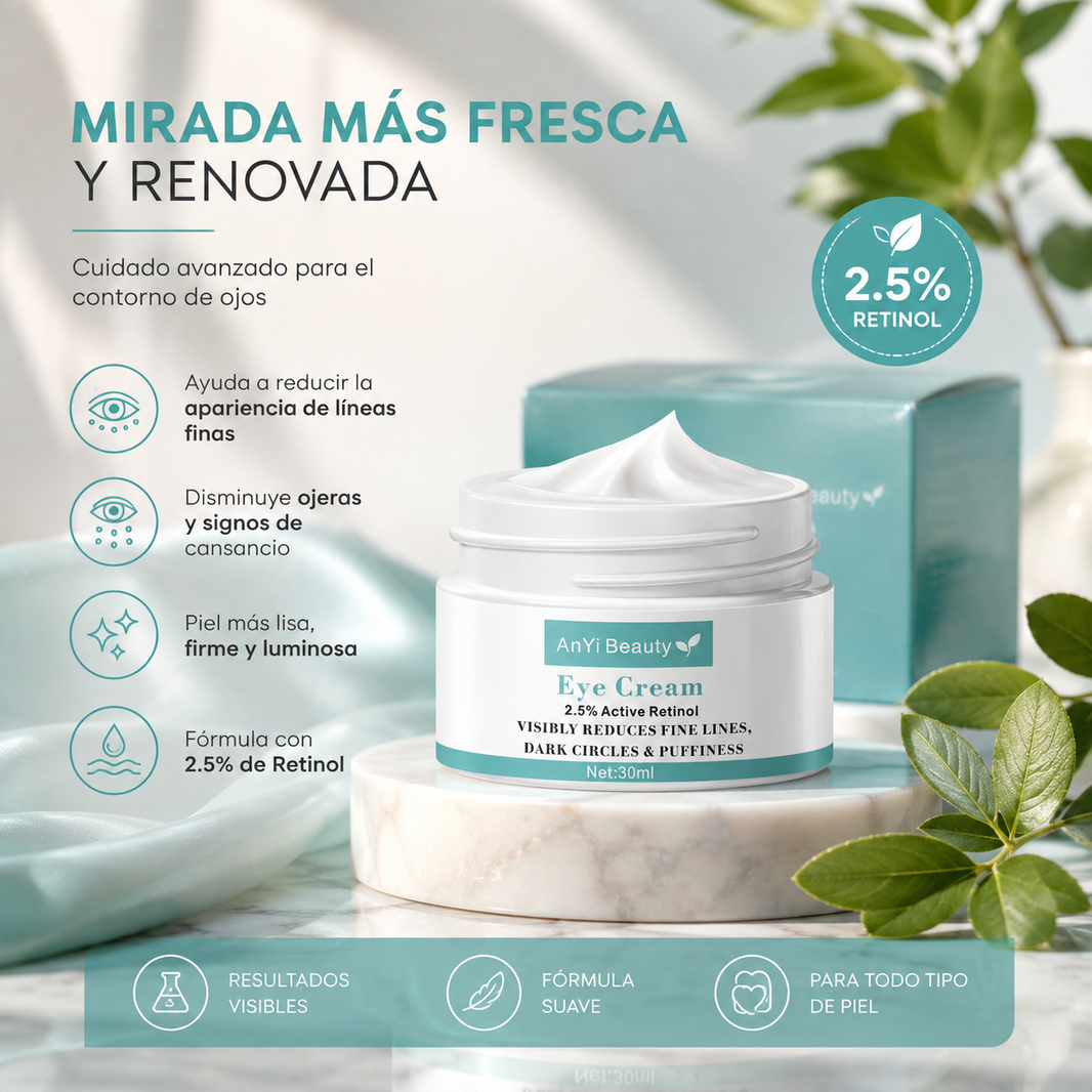 Contorno de Ojos con Retinol 2.5% | Reduce Líneas Finas y Ojeras