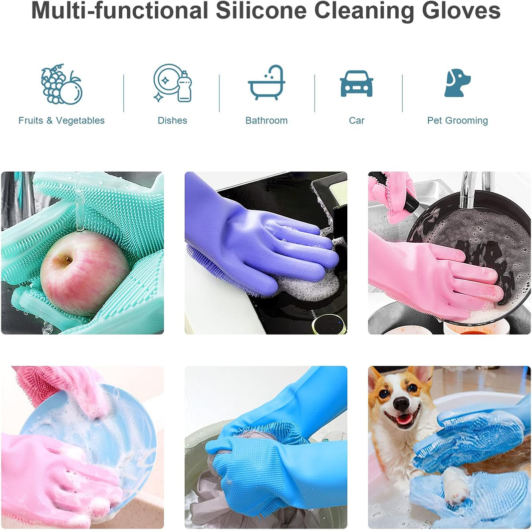 Silicone Scrubber Gloves - The Ultimate Cleaning Solution for Your Home