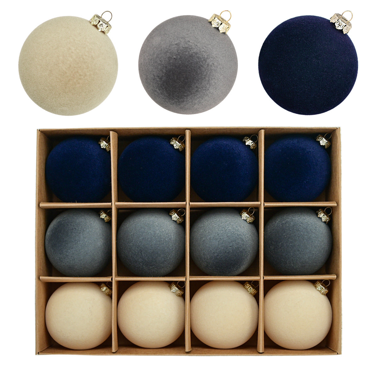 Christmas Ball Flocking Ball Velvet Christmas Ball Christmas Window Decorations Christmas Tree Pendant Flocking Christmas Ball