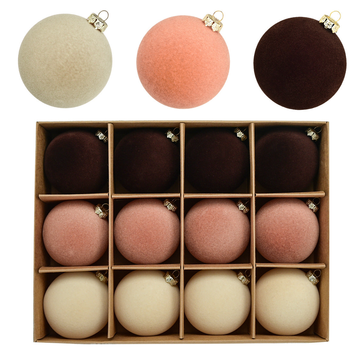 Christmas Ball Flocking Ball Velvet Christmas Ball Christmas Window Decorations Christmas Tree Pendant Flocking Christmas Ball