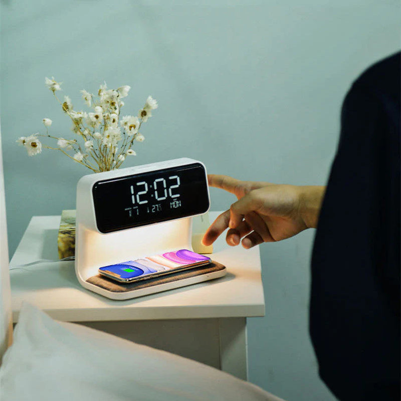 Multifunction Alarm Clock | Wireless Charger Night Lamp