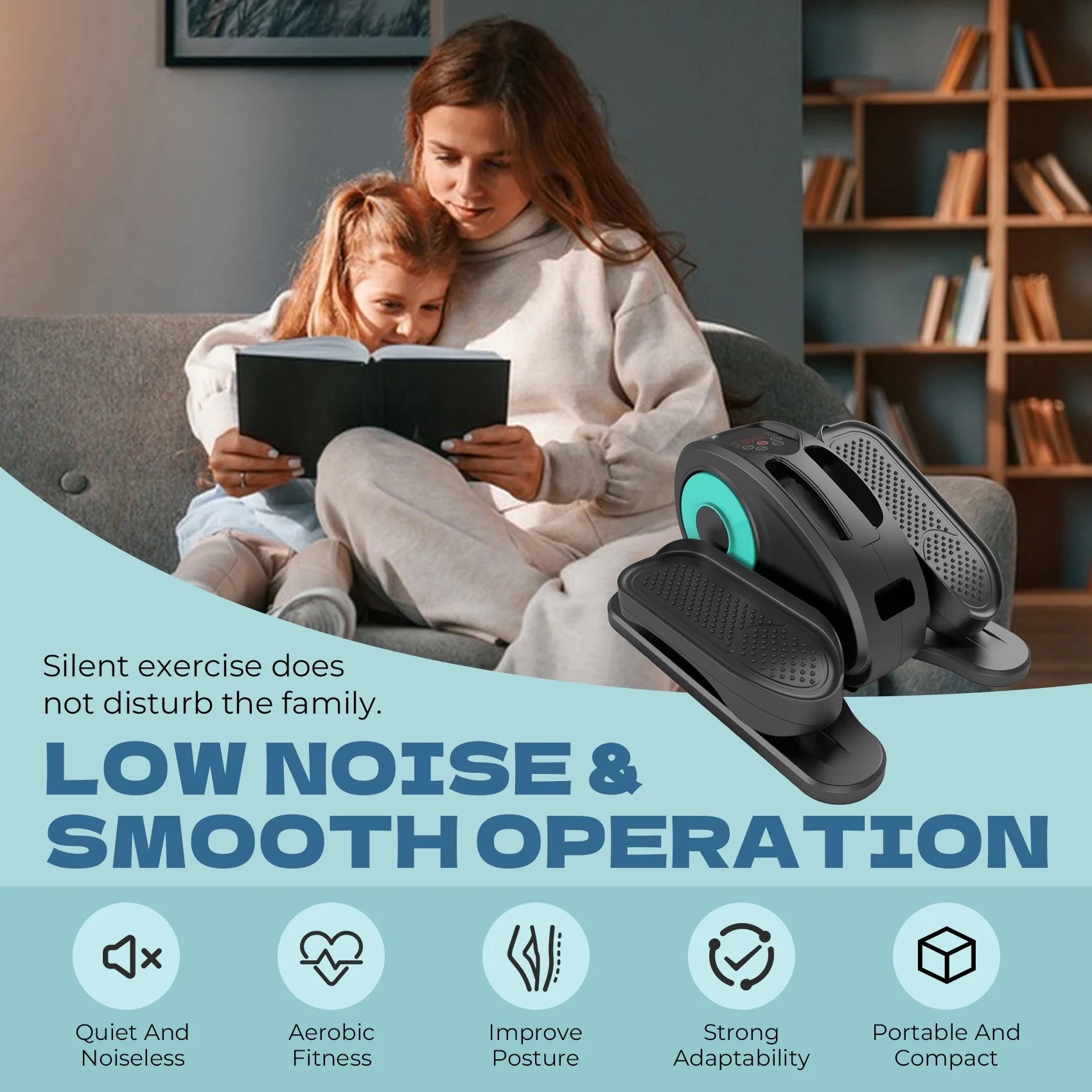under Desk Elliptical Machine Electric, Ellipse Leg Exerciser for Seniors Fully Assembled, Portable and Quiet Pedal Exerciser with Remote Control and LCD Display Monitor