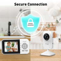Dual Camera Video Baby Monitor, 2.8" LCD, Wireless, Night Vision, 2-Way Audio, App Access, 1200Ft Range, Feeding Timer, Temperature Sensor, Portable for Home Use