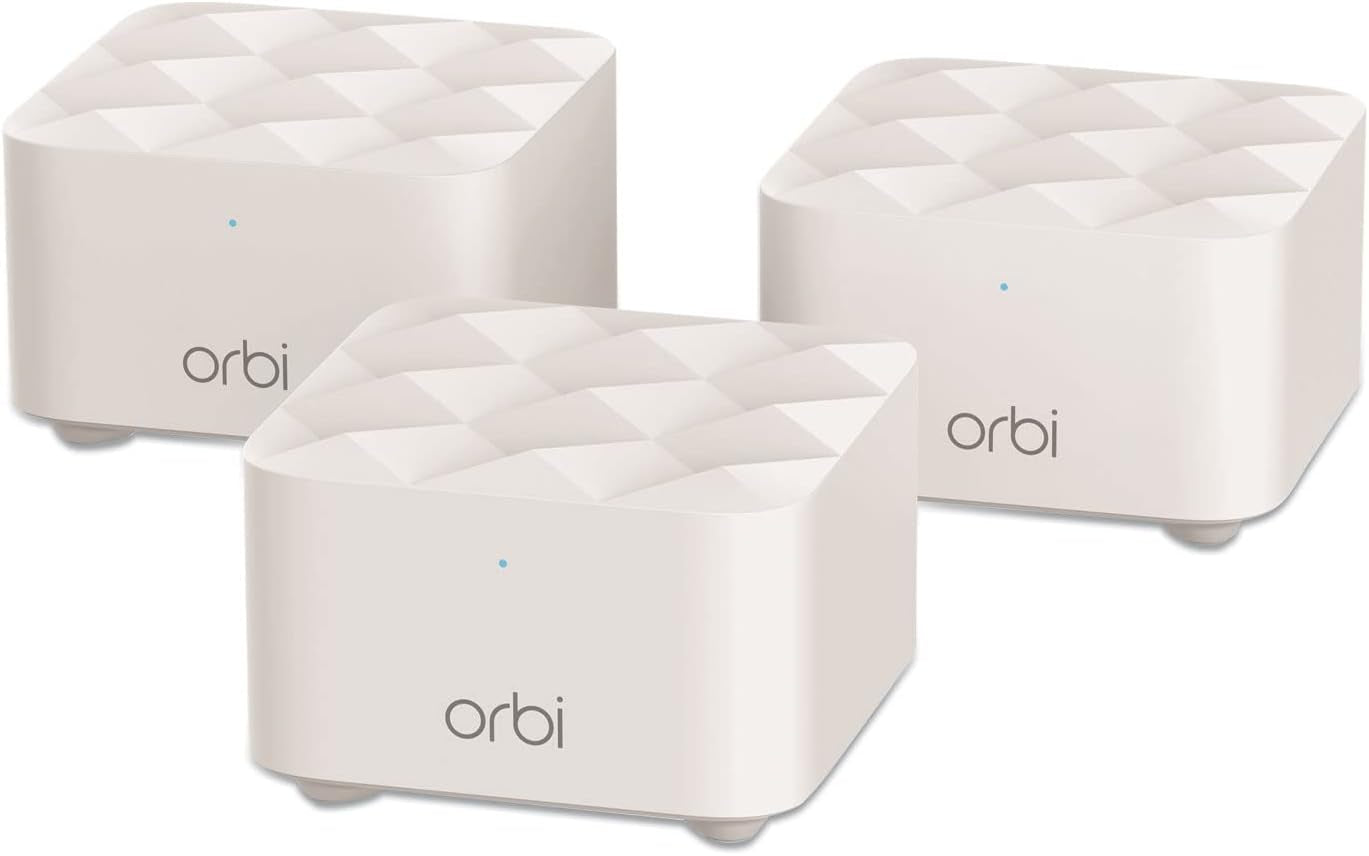 Orbi Whole Home Mesh Wifi System (RBK13) – Router Replacement Covers up to 4,500 Sq. Ft. with 1 Router & 2 Satellites