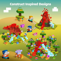 126PCS Magnetic Blocks Playset, Build Dinosaur Magwonder with Building Pretend Play Toys, STEM Montessori Travel Gift for Kids