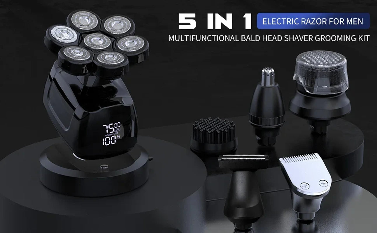 SEJOY Electric Shaver for Men 7D Magnetic Floating Wet/Dry Head Razor Hair Trimmer USB Rechargeable LED Display Beard Trimmers